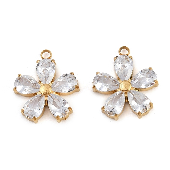 304 микро нержавеющей стали прокладывать Цирконом подвески, , реальный 18 k позолоченный, ионное покрытие (ip)