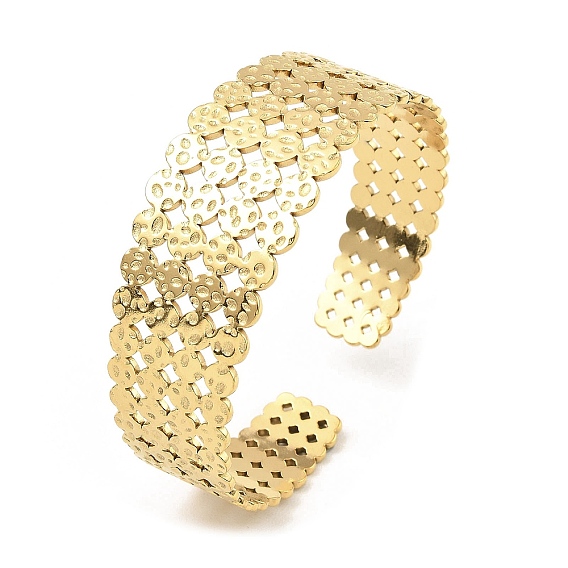 304 из нержавеющей стали манжеты браслеты, текстурированный плоский круглый