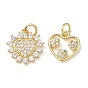 Латунные микропаве прозрачные кубические циркониевые подвески, с целью перехода в кольце, сердце прелести, без свинца и без кадмия, долговечный, стойки покрытие