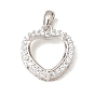 Настройки Серебряный кулон кабошон 925 стерлингов, Настройки зубца, с кубического циркония, настройки гвоздя горного хрусталя, Настройки зубца, сердце