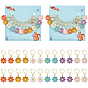 12Pcs 6 Colors Alloy Enamel Daisy Flower Charms Locking Stitch Markers, with Gold Tone 304 Stainless Steel Leverback Earring Findings