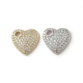 Латунные микро проложить кубического циркония прелести, сердце, стойки покрытие, долговечный, без кадмия и без свинца