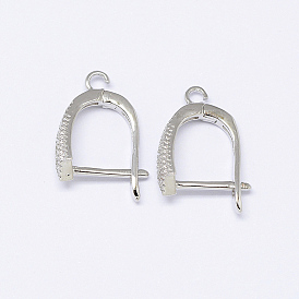 Серьги-кольца из латуни с микропаве aaa кубический цирконий ушная арфа, с задней защелкой, с задней защелкой, без кадмия, без никеля и без свинца