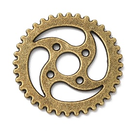 Tibetan Style Alloy Steampunk Pendants, Cadmium Free & Lead Free, Gear, 23x1mm, Hole: 5mm, about 534pcs/1000g