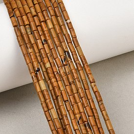 Natural Wood Lace Stone Wooden Jasper Beads Strands, Column