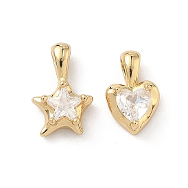 Латунные микро проложить кубического циркония прелести, реальный 18 k позолоченный