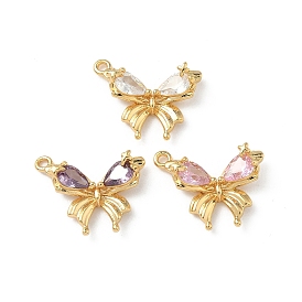 Латунные микро проложить кубического циркония подвески, без никеля , реальный 18 k позолоченный, бантом прелести