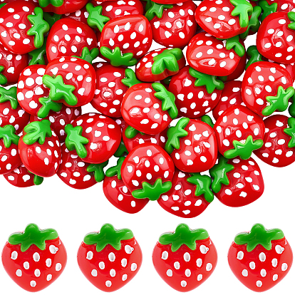 60шт. смоляные декодированные кабошоны, клубника