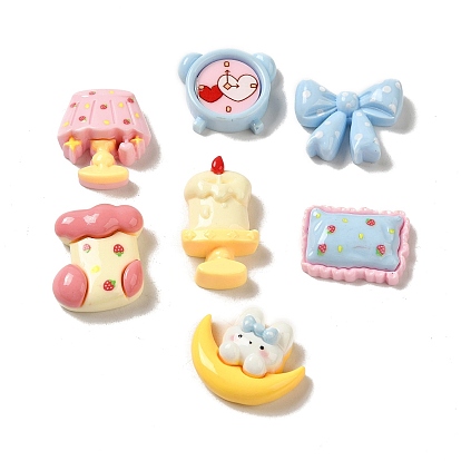 Тема для сна, непрозрачная смола, декодированные кабошоны, часы/настольная лампа/бантик/свеча/подушка/луна