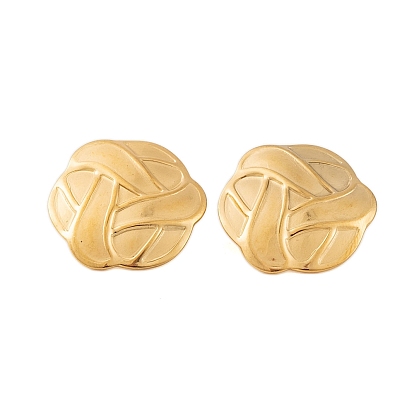 Ion Plating(IP) 304 Stainless Steel Stud Earrings for Women, Flower