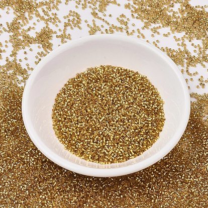 Бусины miyuki delica, цилиндр, японский бисер, 11/0, золотая линия