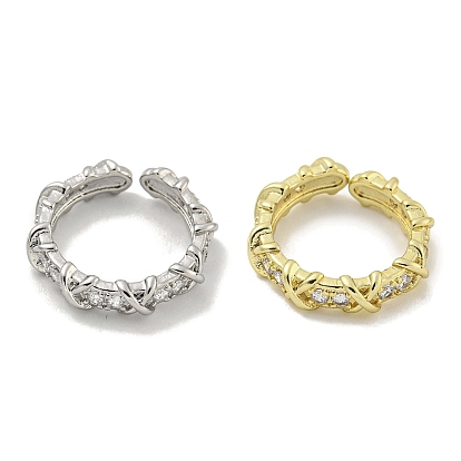 Открытое кольцо-манжета из латуни с микропаве и кубическим цирконием для женщин, без кадмия и без свинца, долговечный