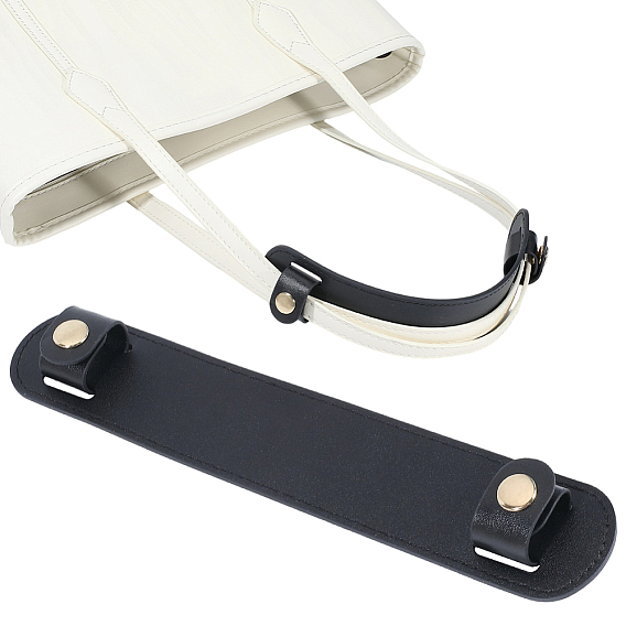 Imitation Leather Bag Strap Covers, Shoulder Pads, with Alloy Snap Button, Golden