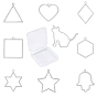 10Pcs 10 Style  304 Stainless Steel Open Back Bezel Polishing Pendants, For DIY UV Resin, Epoxy Resin, Pressed Flower Jewelry Pendants, Mixed Shapes