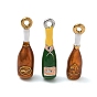 304 Stainless Steel Enamel Pendants, Wine Bottle Charms, Ion Plating(IP)