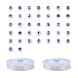 NBEADS DIY Jewelry Making, Opaque Acrylic Beads, Letter & Number, with Elastic Crystal Thread