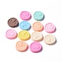 Opaque Acrylic Beads, Rubberized Style, Ellipse