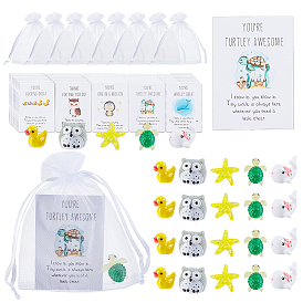 10 Миниатюрные скульптуры из смолы в виде сумок, с карточкой с мотивационной цитатой и полиэстеровыми сумками.