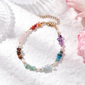 Браслеты из натурального розового кварца, аметиста, апатита, аквамарина, зеленого авантюрина, тигрового глаза и сердолика для женщин, с 304 удлинителями цепи из нержавеющей стали и бусиной из ракушки