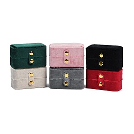 Прямоугольные мини-коробки для хранения колец из бархата с кнопками, дорожный портативный футляр для ювелирных изделий, для колец, Серьги