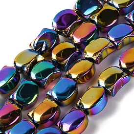 Electroplate Glass Beads Strands, Half Plated, Cat Shape