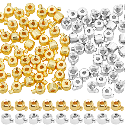 100 шт. 2 цвета латунных обжимных бусин, долговечный, колонка