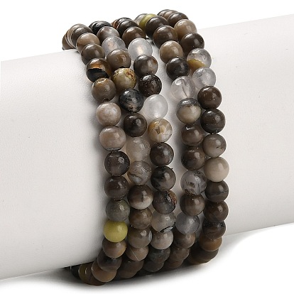 Нити бусин из натурального вулканического агата, круглые, сгладить