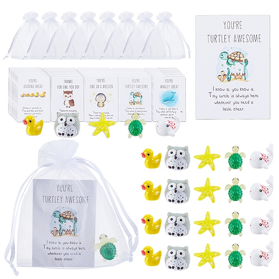 10 Миниатюрные скульптуры из смолы в виде сумок, с карточкой с мотивационной цитатой и полиэстеровыми сумками.