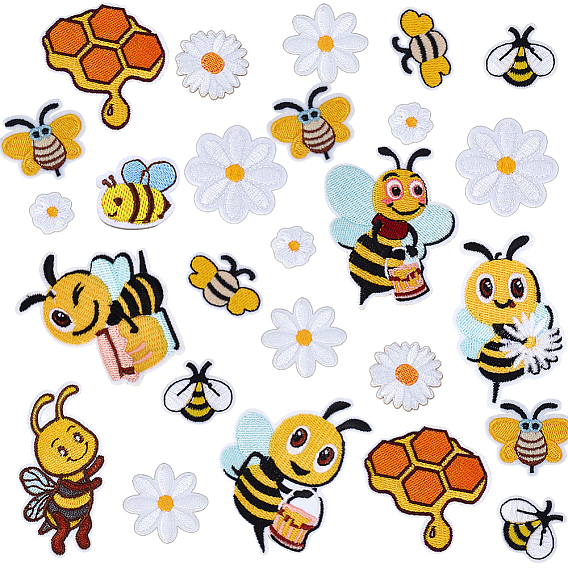 43 шт. Компьютеризированная вышивка на ткани утюгом / пришивание заплат, аксессуары для костюма, аппликация, Пчелы