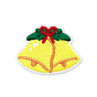 Рождественская тема компьютеризированная вышивка полиэстер самоклеящаяся/пришиваемая нашивка, аксессуары для костюма, аппликация, Рождественский колокольчик