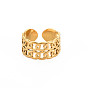 304 Stainless Steel Curb Chain Open Cuff Ring for Women