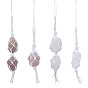 4 шт. подвесные украшения из натурального кварцевого кристалла и розового кварца, украшения для автомобиля из нейлоновой нити Bohemia