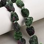 Natural Ruby in Zoisite Beads Strands, Raw Rough, Nuggets, with Seed Beads