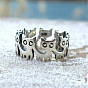 Brass Cuff Open Rings for Women, Cat Shape