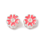 Alloy Enamel Beads, Silver, Flower