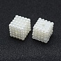 ABS Plastic Imitation Pearl Beads, Cube