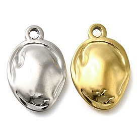 Ion Plating(IP) 304 Stainless Steel Pendants, Oval Charm