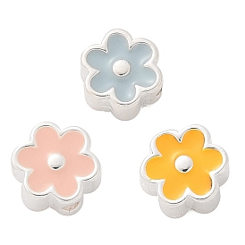 S925 бусины из стерлингового серебра, капля клея цветок, серебряные