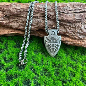 Vintage Alloy Viking Arrow Pendant Necklaces for Men