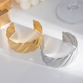 Элегантные 304 браслеты-манжеты из нержавеющей стали для женщин, спираль