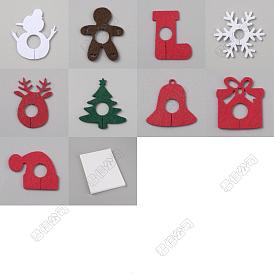 54Pcs 9 Styles Felt Wine Glass Decoration, Christmas Theme Ornament