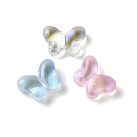 Perles de verre transparentes plaquées UV, papillon