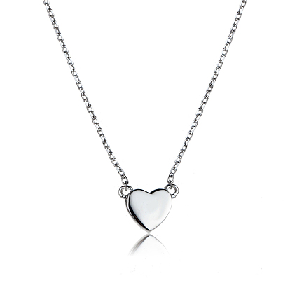 Sterling Silver Heart Pendants Necklaces