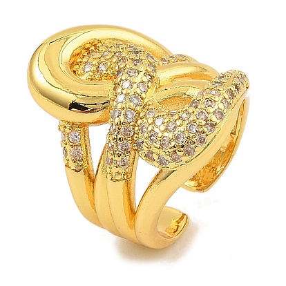 Латунные кольца-манжеты с микропаве и прозрачным цирконием для женщин, без кадмия, без никеля и без свинца, твист