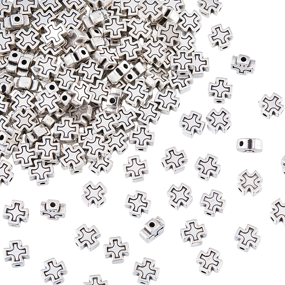 150Pcs Tibetan Style Alloy Beads, Cross
