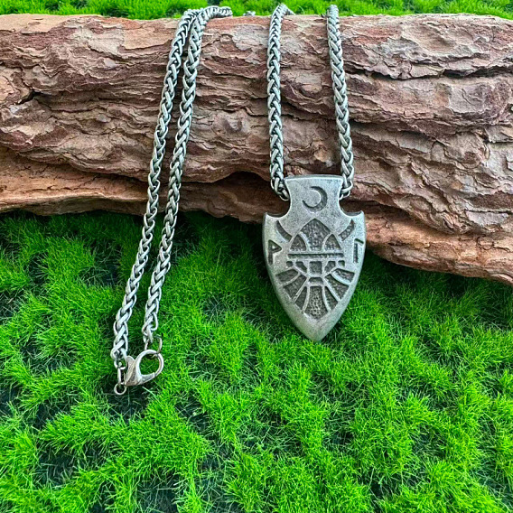 Collares con colgante de flecha vikinga de aleación vintage para hombre
