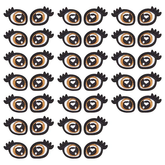 20 пары полиэстеровых нашивок для одежды, глаз