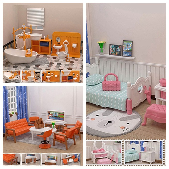 Пластиковые миниатюрные украшения для витрин мебели, для декора кукольного домика