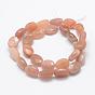 Natural Sunstone Beads Strands, Faceted, Oval