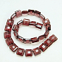 Electroplate Glass Beads, Pearl Luster Plated, Faceted, Square, 13x13x7.5mm, Hole: 1mm